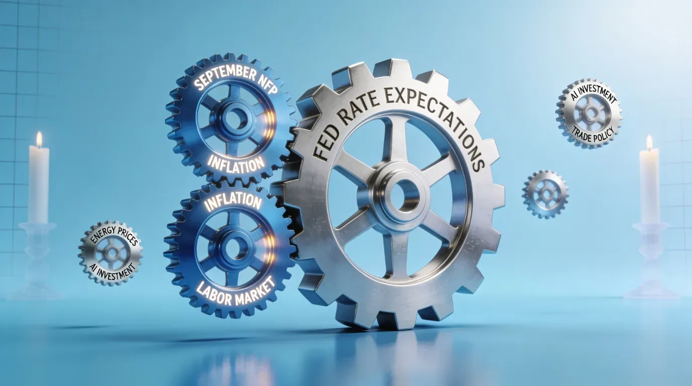 Gears for September NFP, inflation and the labor market turning a larger gear labelled Fed rate expectations